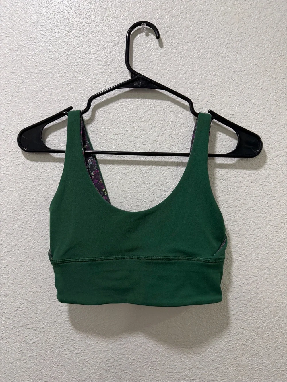 lululemon athletica Forest Green/Floral Reversible Scoop Sports Bralette